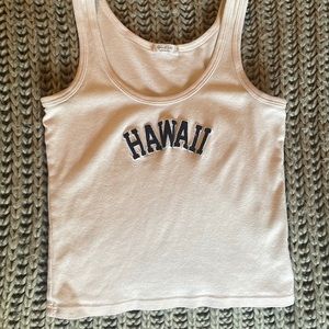 Vintage Hawaii tank top, cream colored.